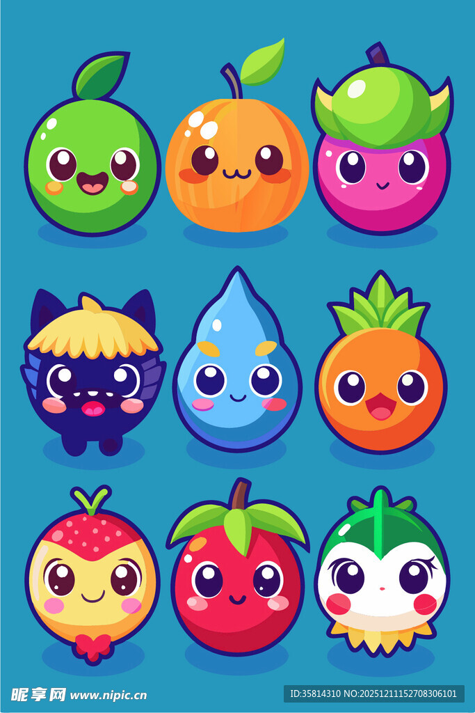 可爱水果卡通形象集合