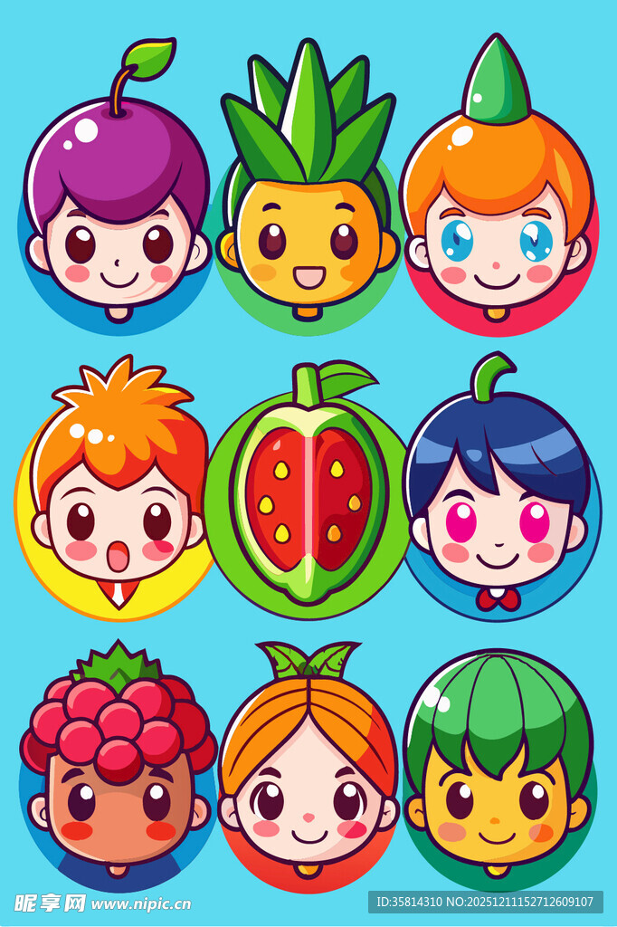 可爱水果卡通头像集合