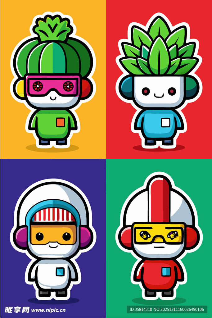 多彩卡通机器人形象集合