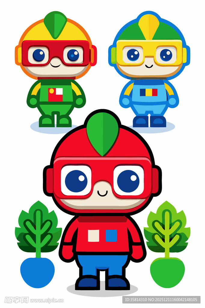 可爱卡通机器人形象展示