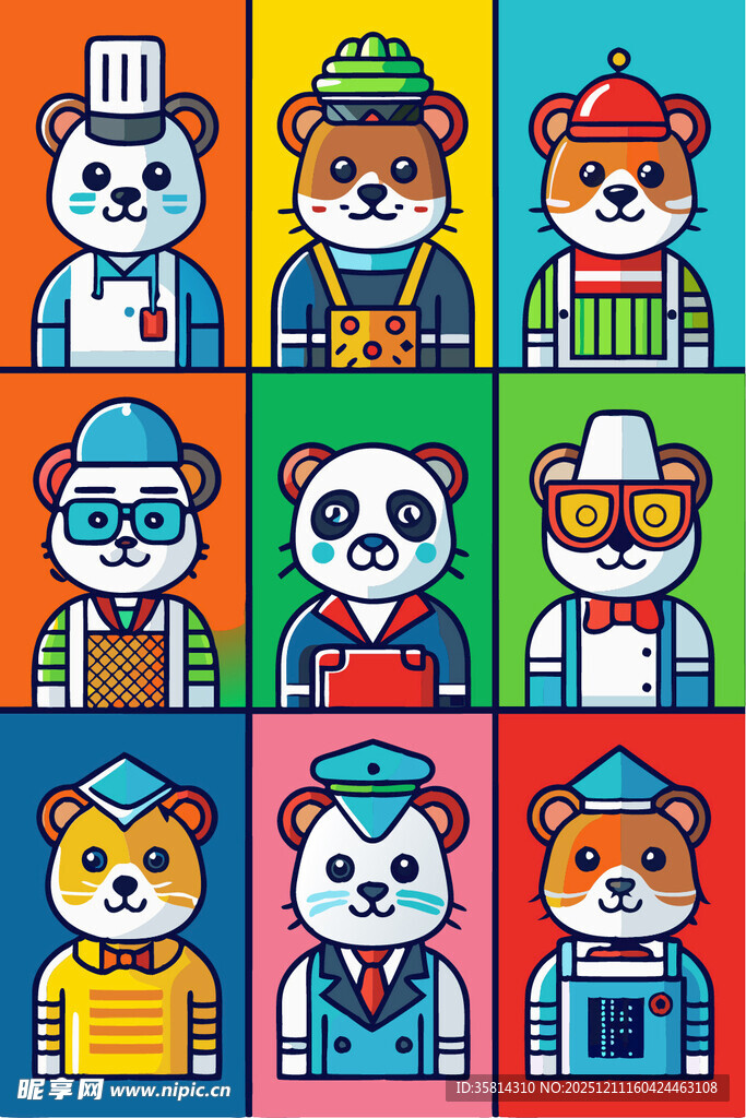 动物角色的多样职业形象