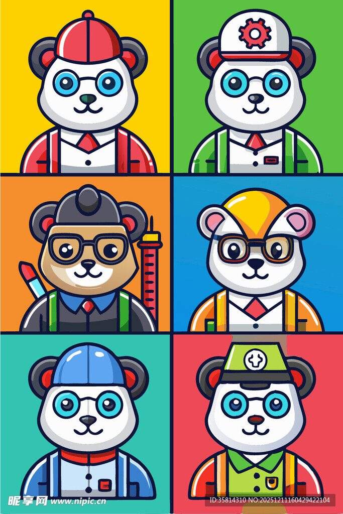 熊猫职业形象大集合