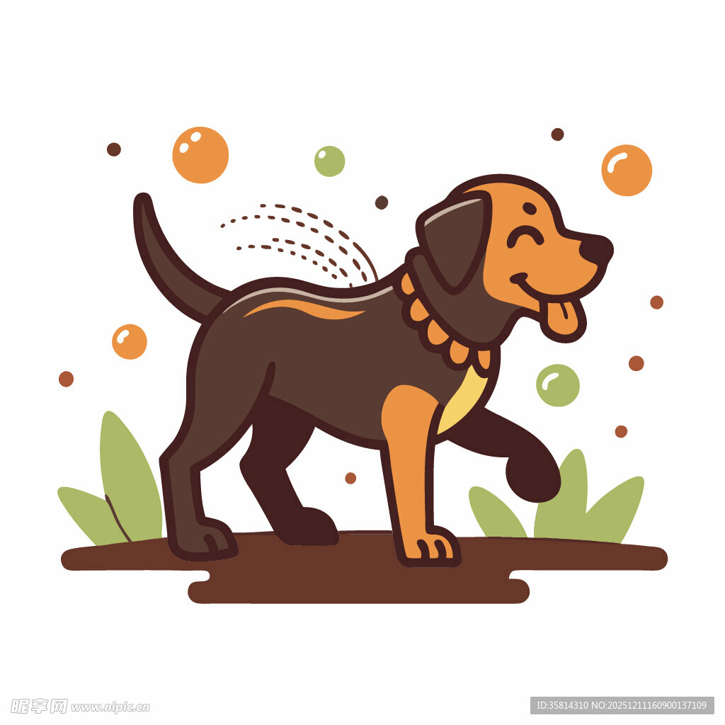 欢快奔跑的斑点小狗