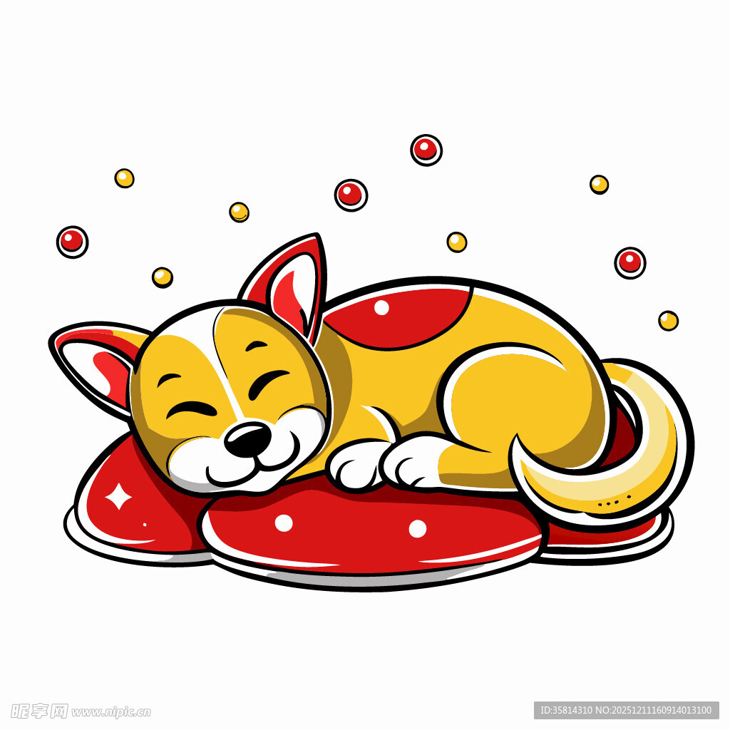 趴着睡觉的斑点小狗