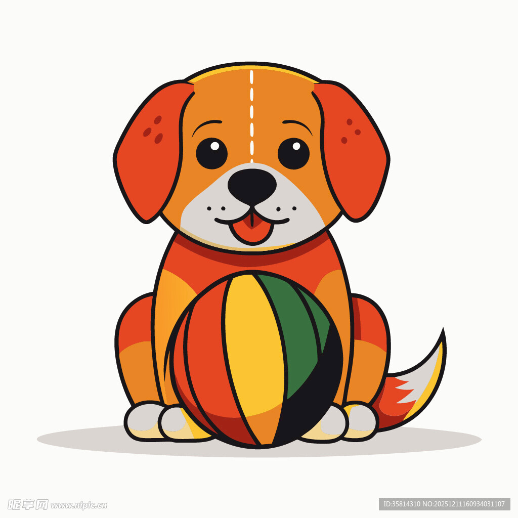 可爱小狗与多彩球