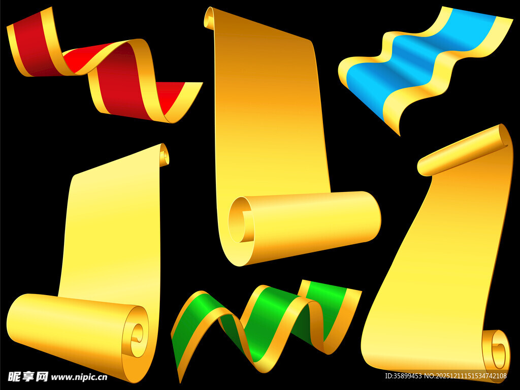 卷轴与飘带素材