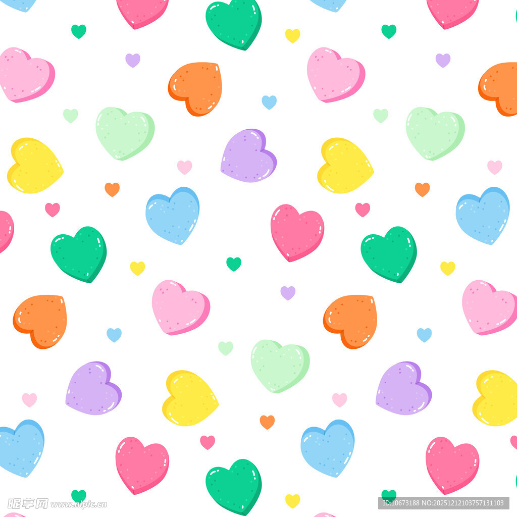 多彩爱心图案背景