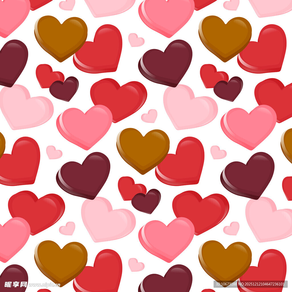 多彩爱心图案背景