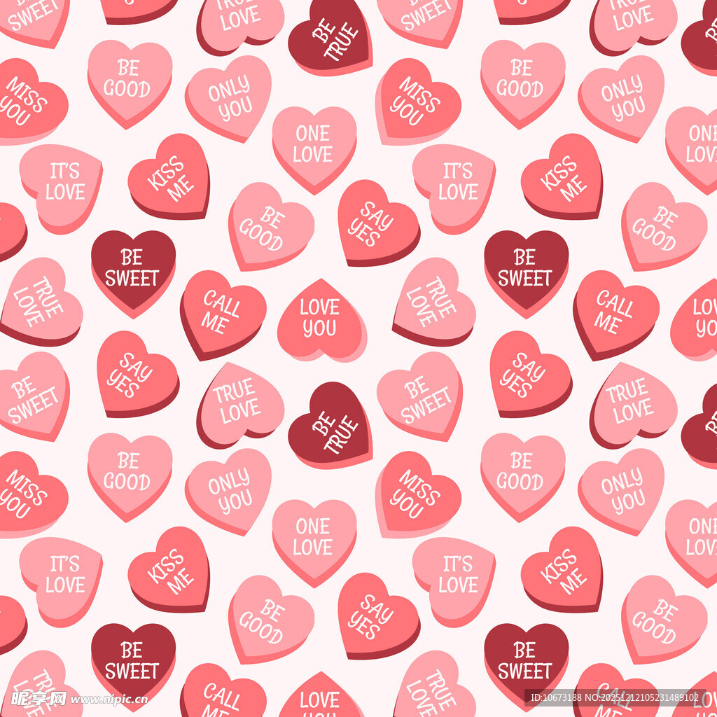 粉色爱心糖果图案背景