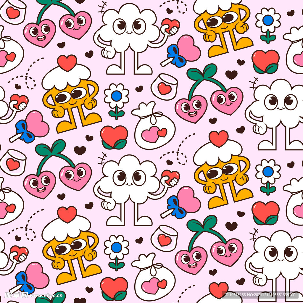 可爱卡通图案背景