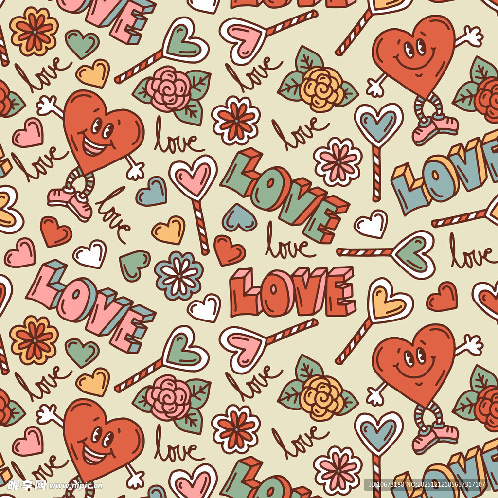 爱心图案装饰背景图