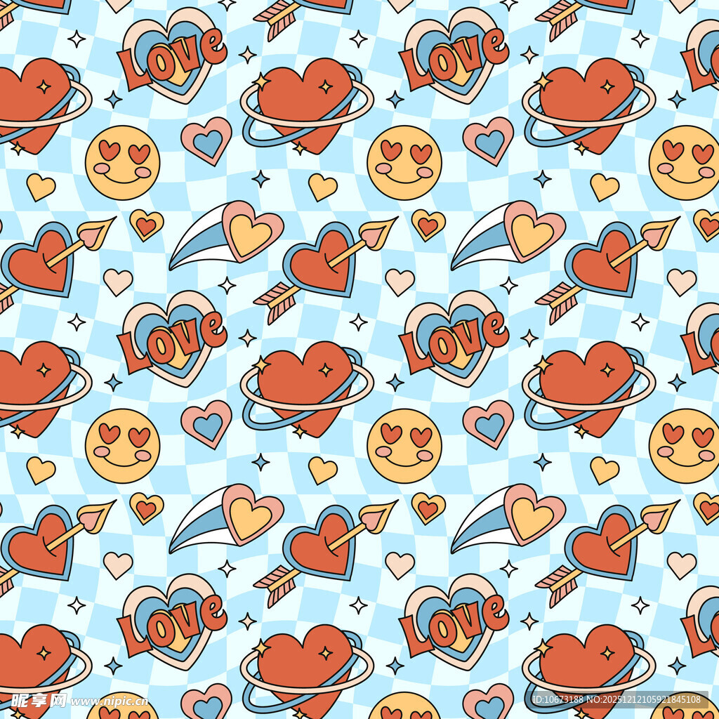 可爱超人爱心图案背景