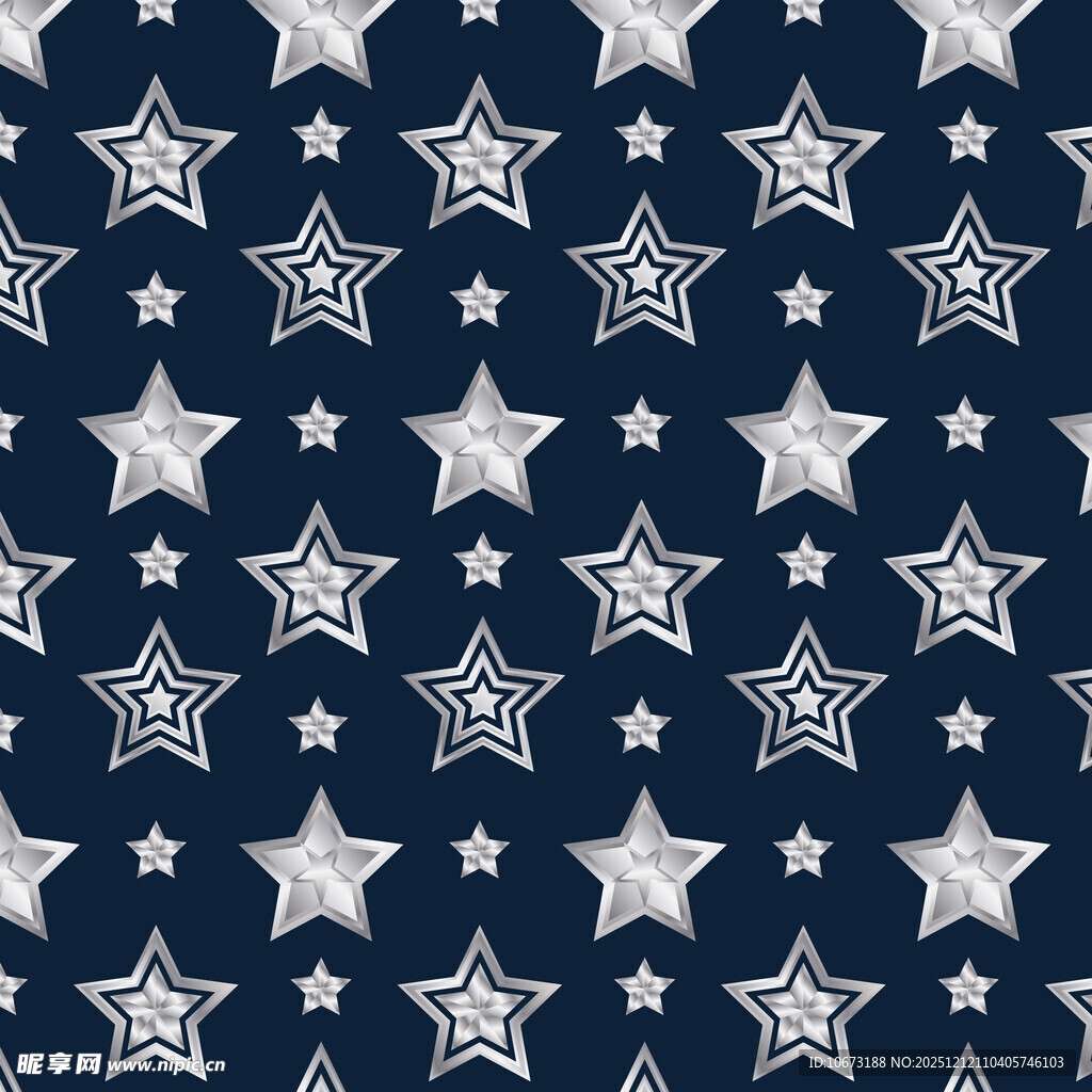 深蓝底银色星星图案背景