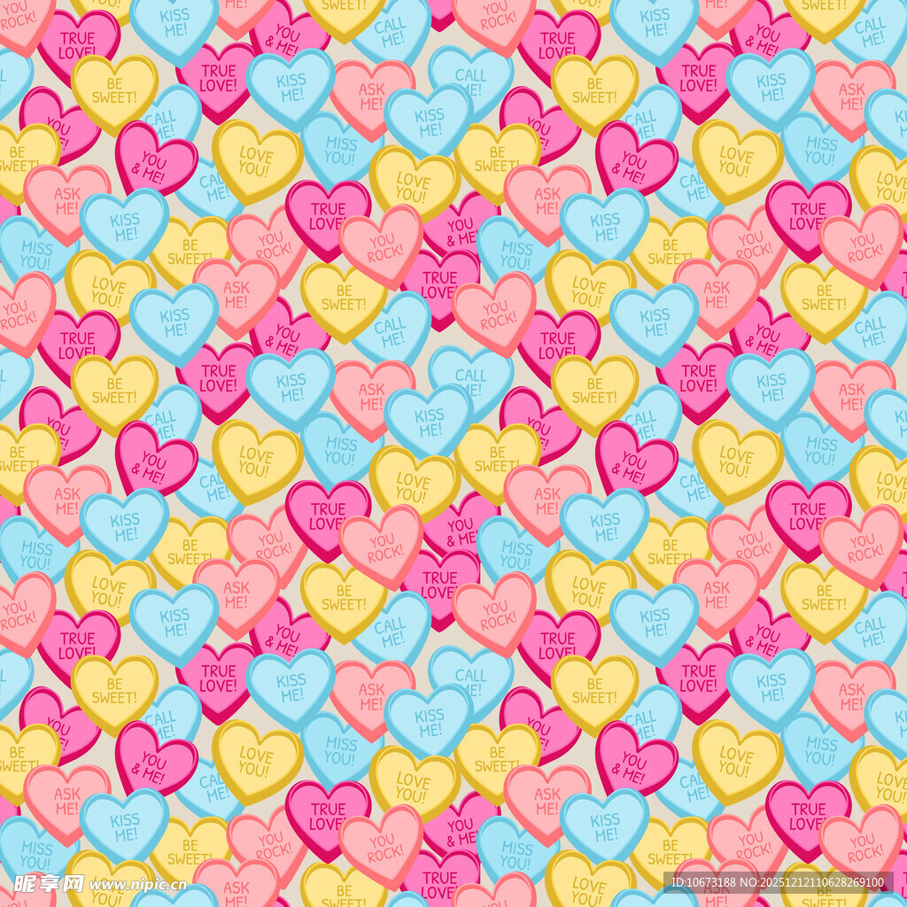 多彩爱心图案背景