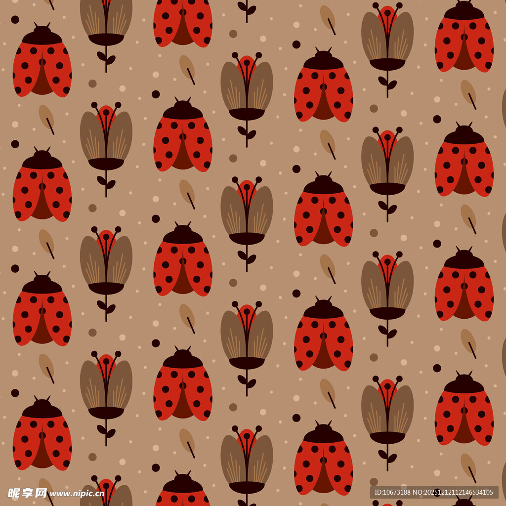 瓢虫图案的精美背景纹理