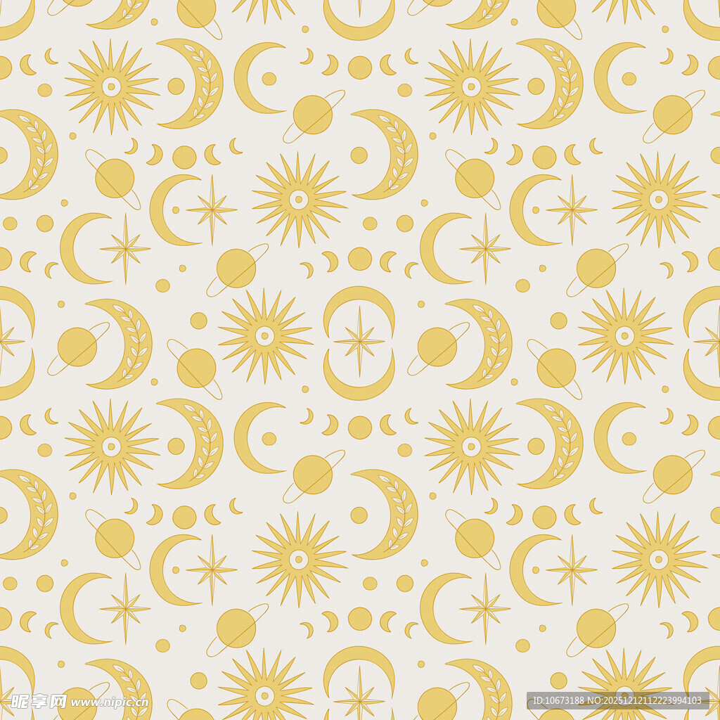 日月图案无缝背景纹理