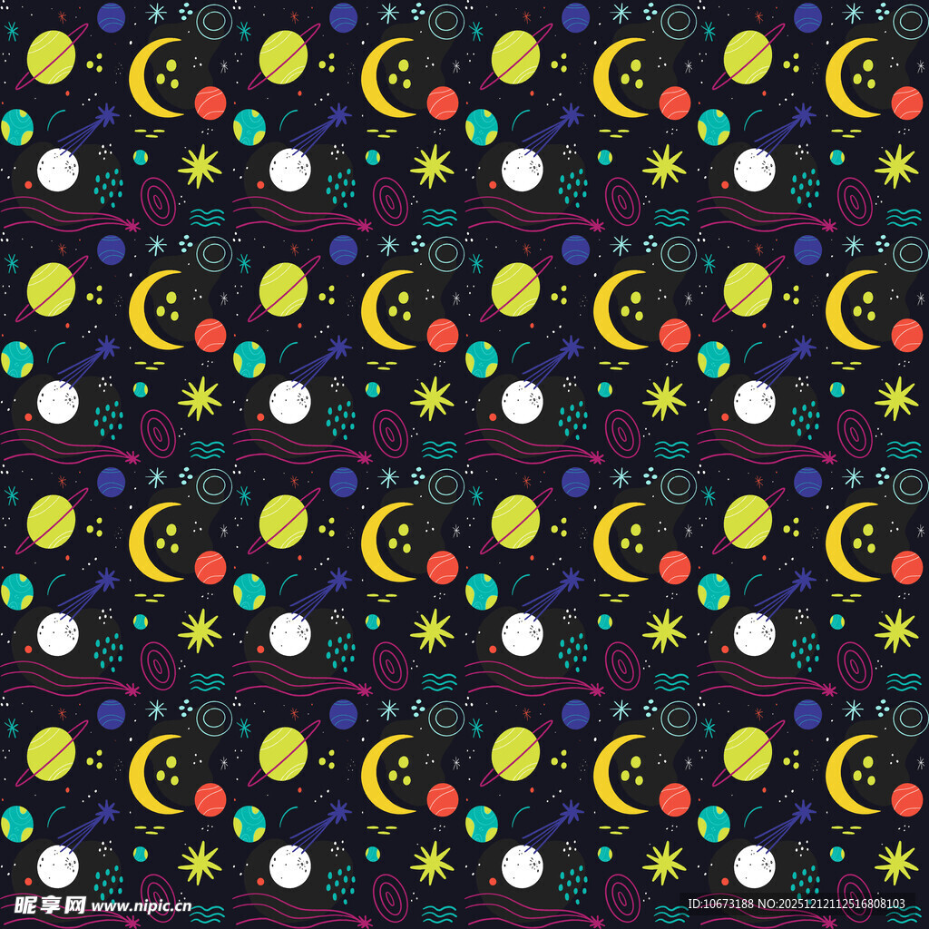 星空主题多彩图案背景