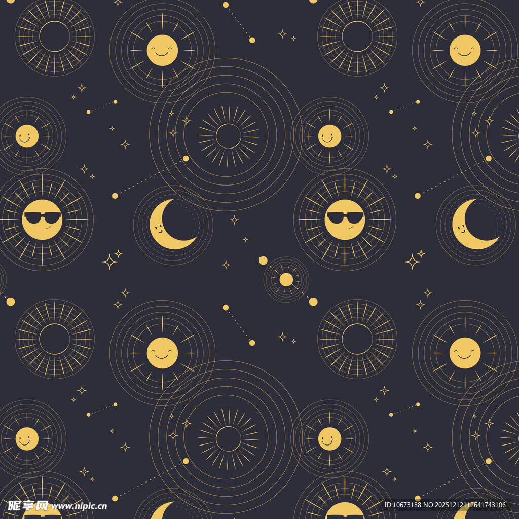 黑金星空几何图案背景