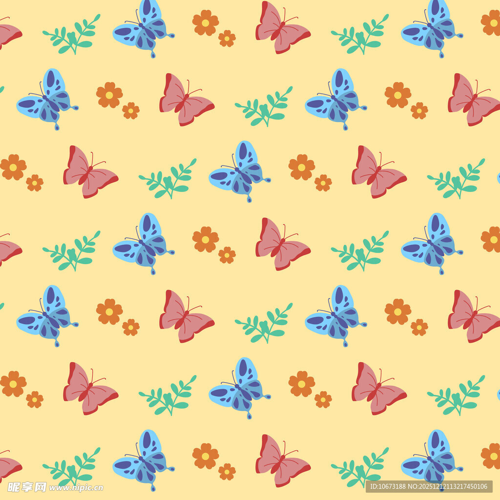蝴蝶花卉图案背景图