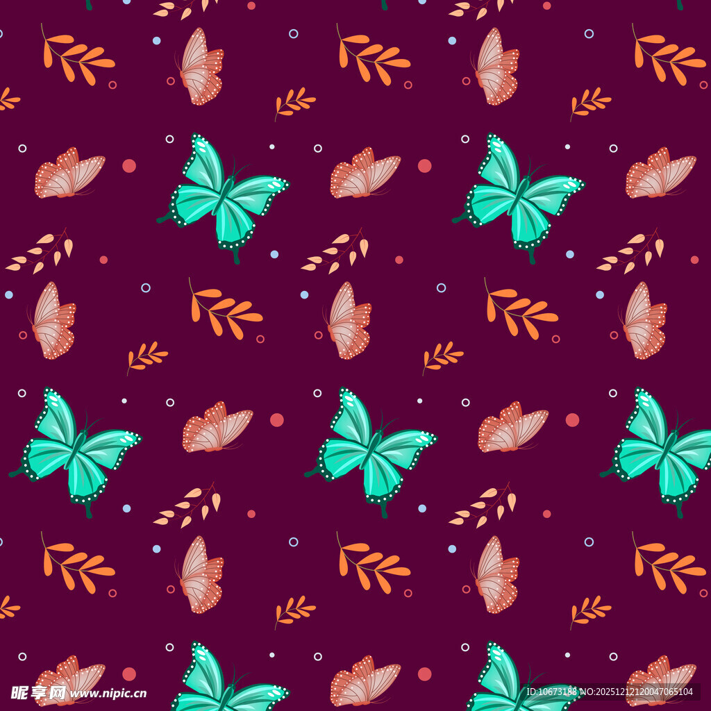 蝴蝶树叶紫色花纹图案
