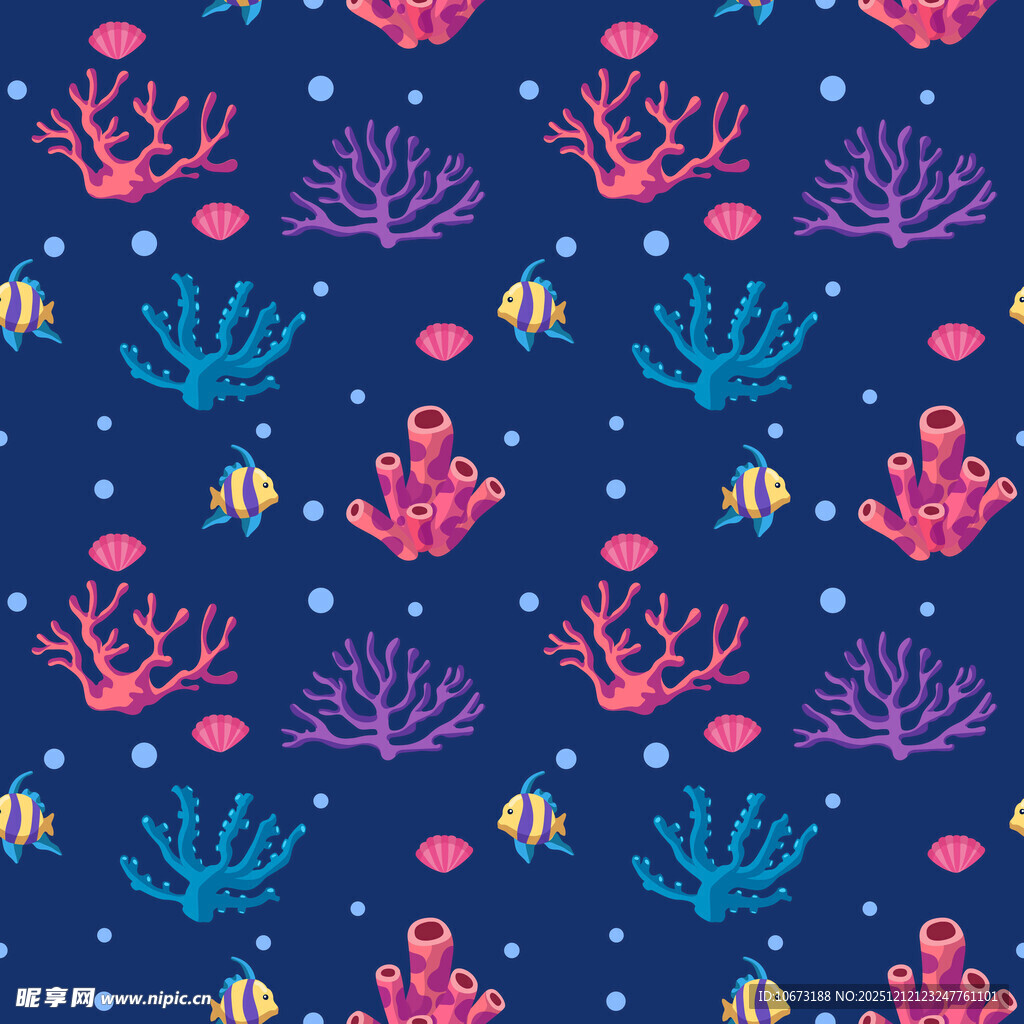 海洋元素浪漫图案设计