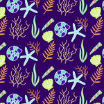 海洋元素无缝图案设计