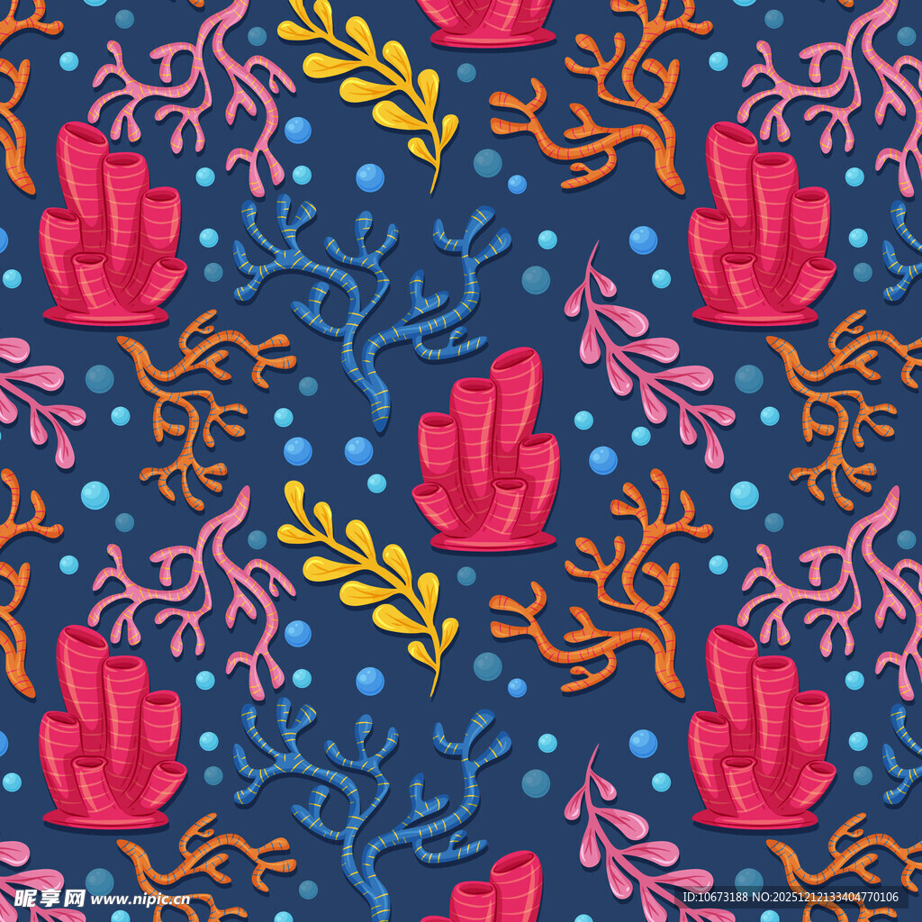 手绘多彩宝石植物图案