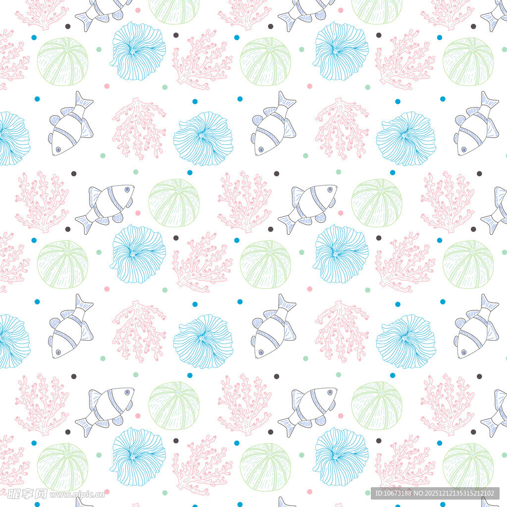 清新多彩花卉图案背景