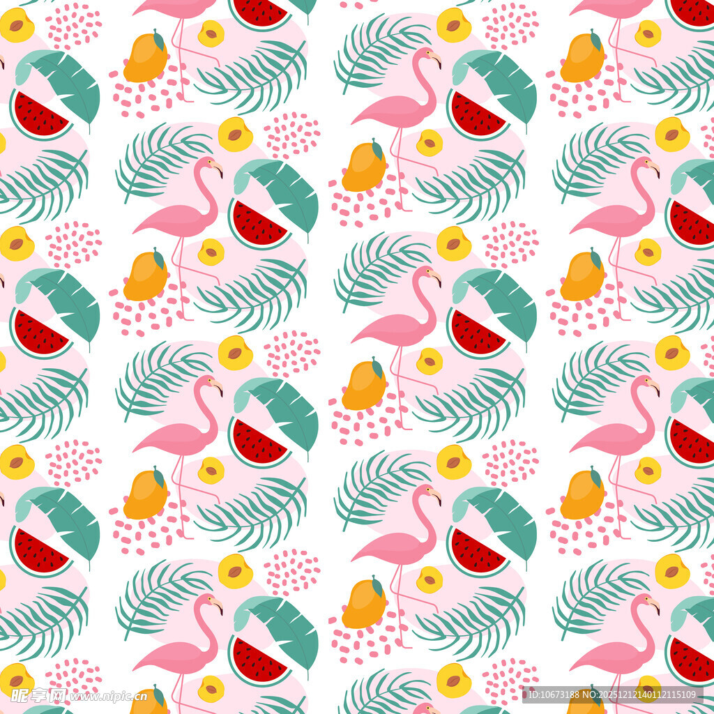热带风情火烈鸟图案背景