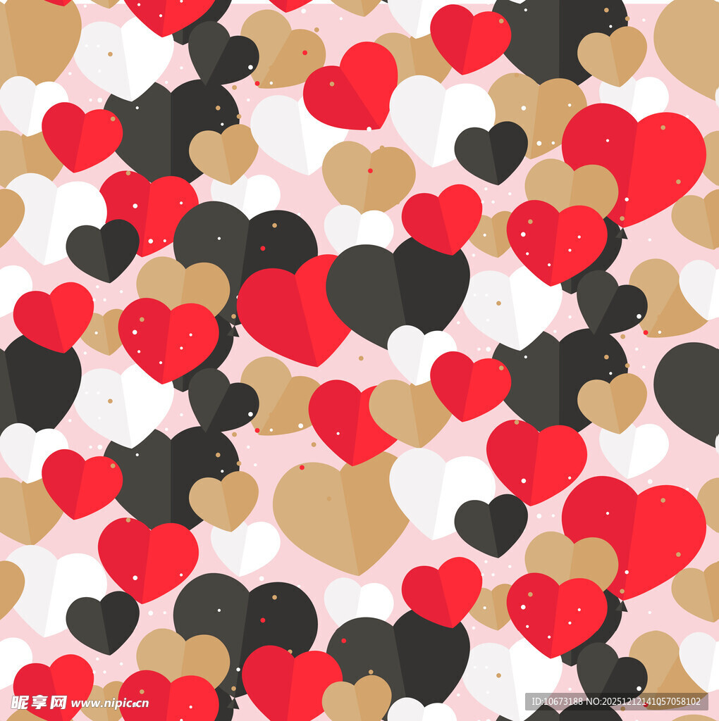 多彩爱心图案背景