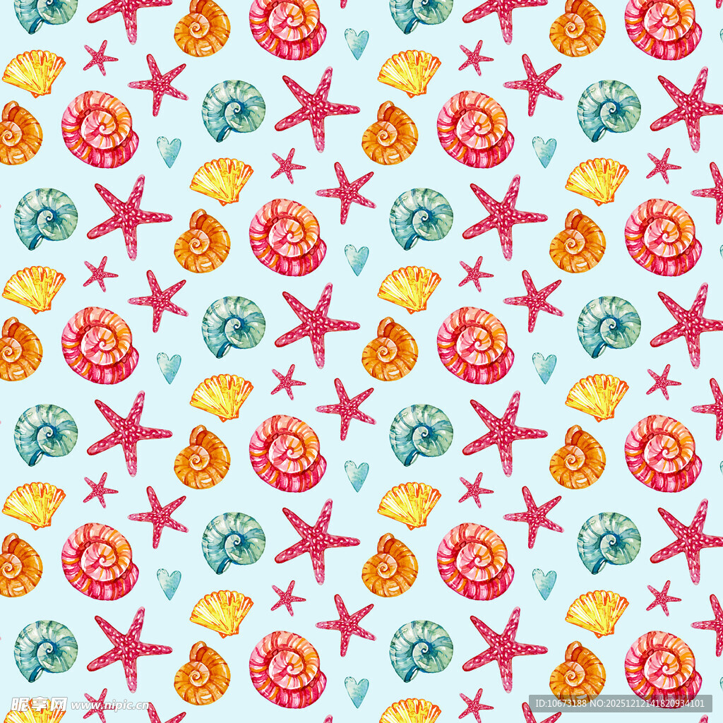 海洋元素卡通图案背景