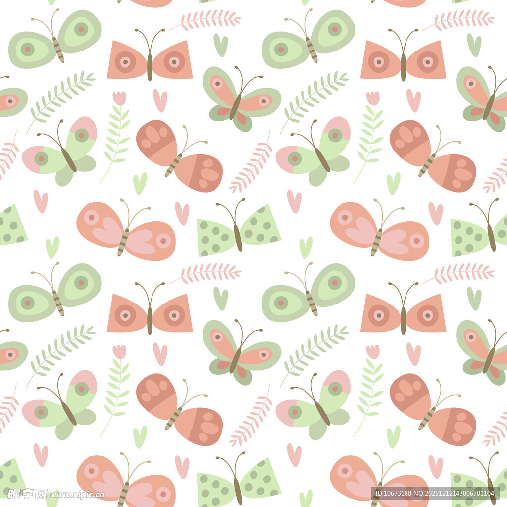 蝴蝶花卉图案背景图