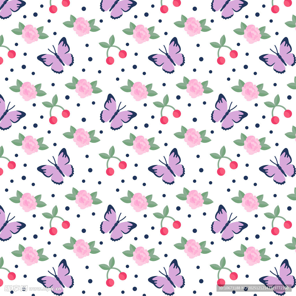 蝴蝶花卉图案背景图
