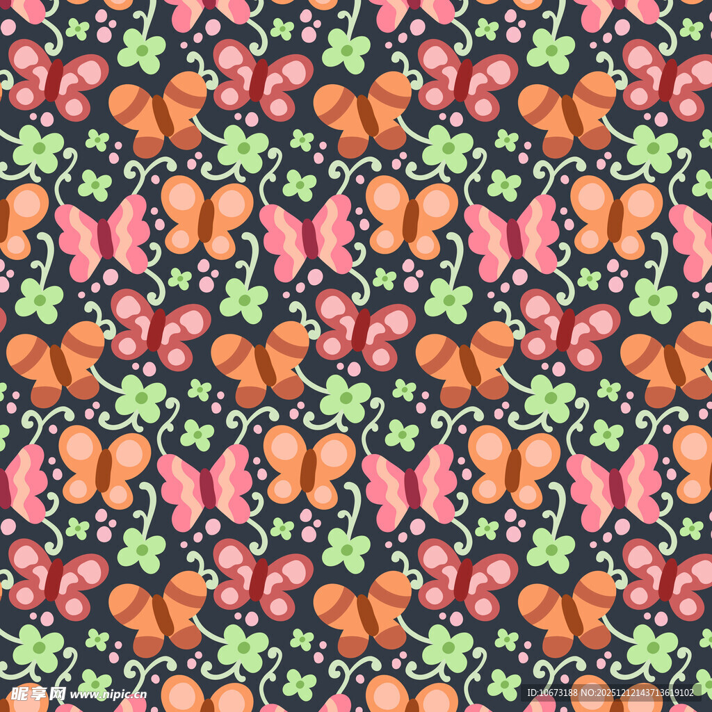 多彩水果花卉图案背景图