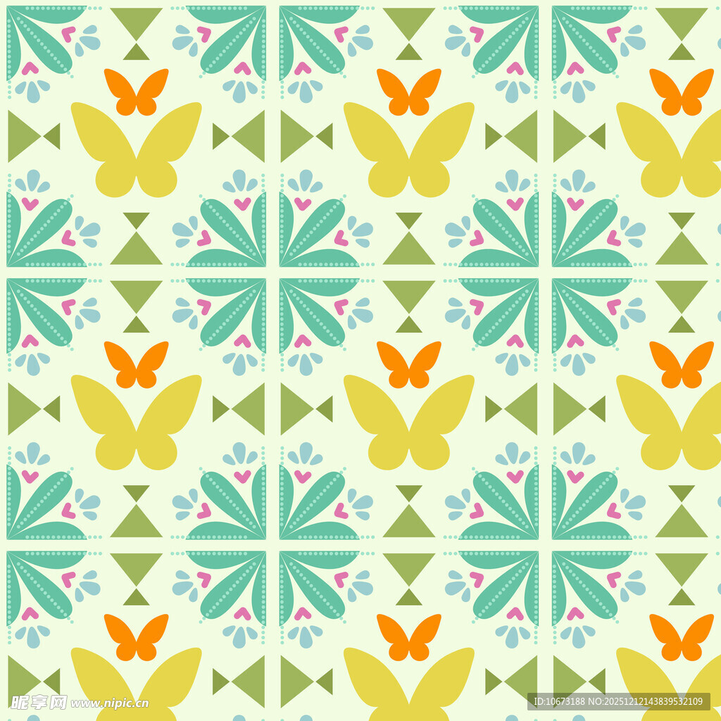 几何蝴蝶图案装饰花纹