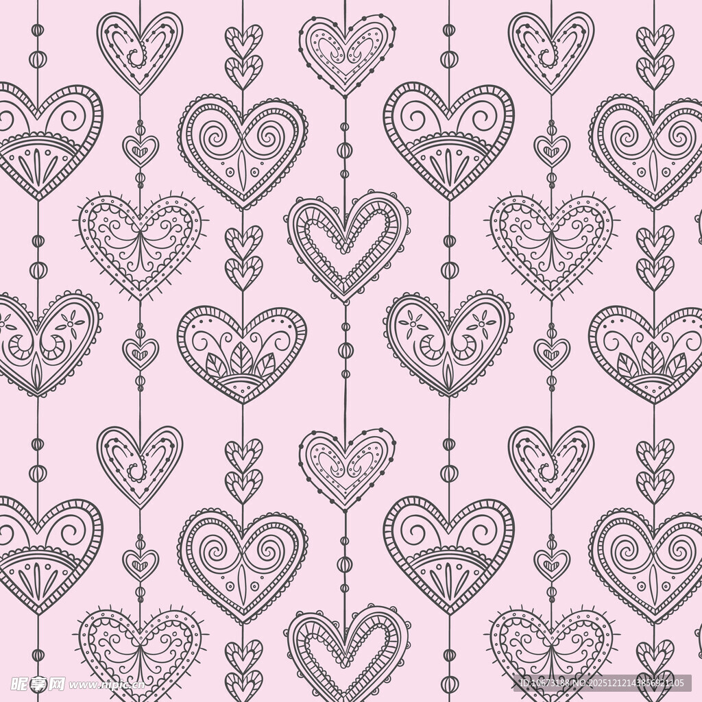 粉色爱心图案背景纹理