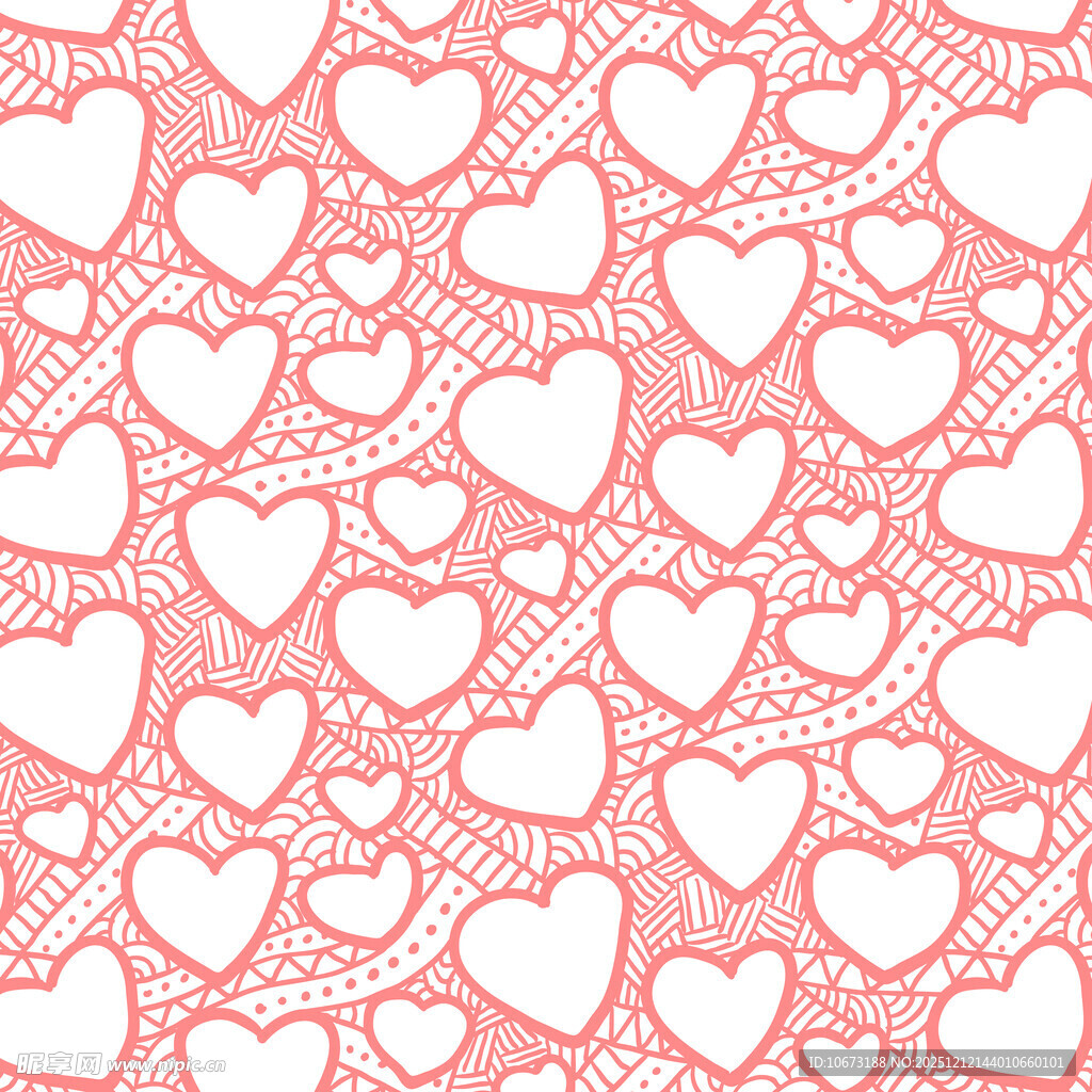 粉色爱心无缝图案背景