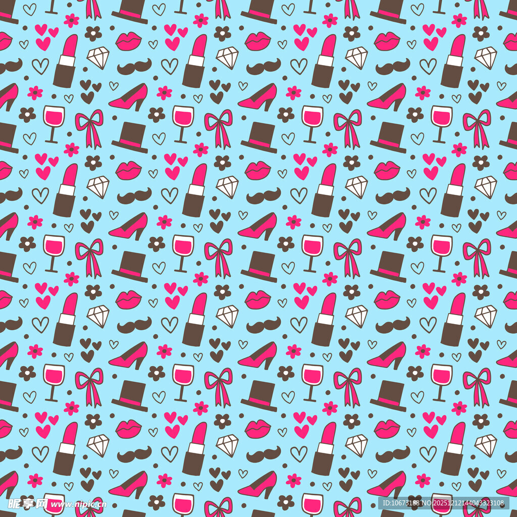 圣诞元素无缝图案背景