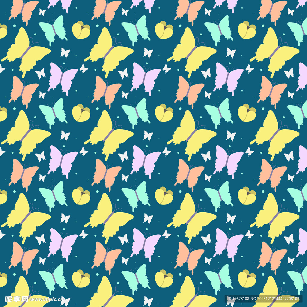 多彩蝴蝶图案背景