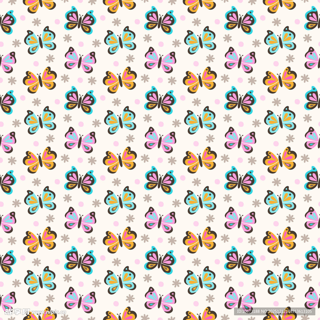 多彩蝴蝶图案背景