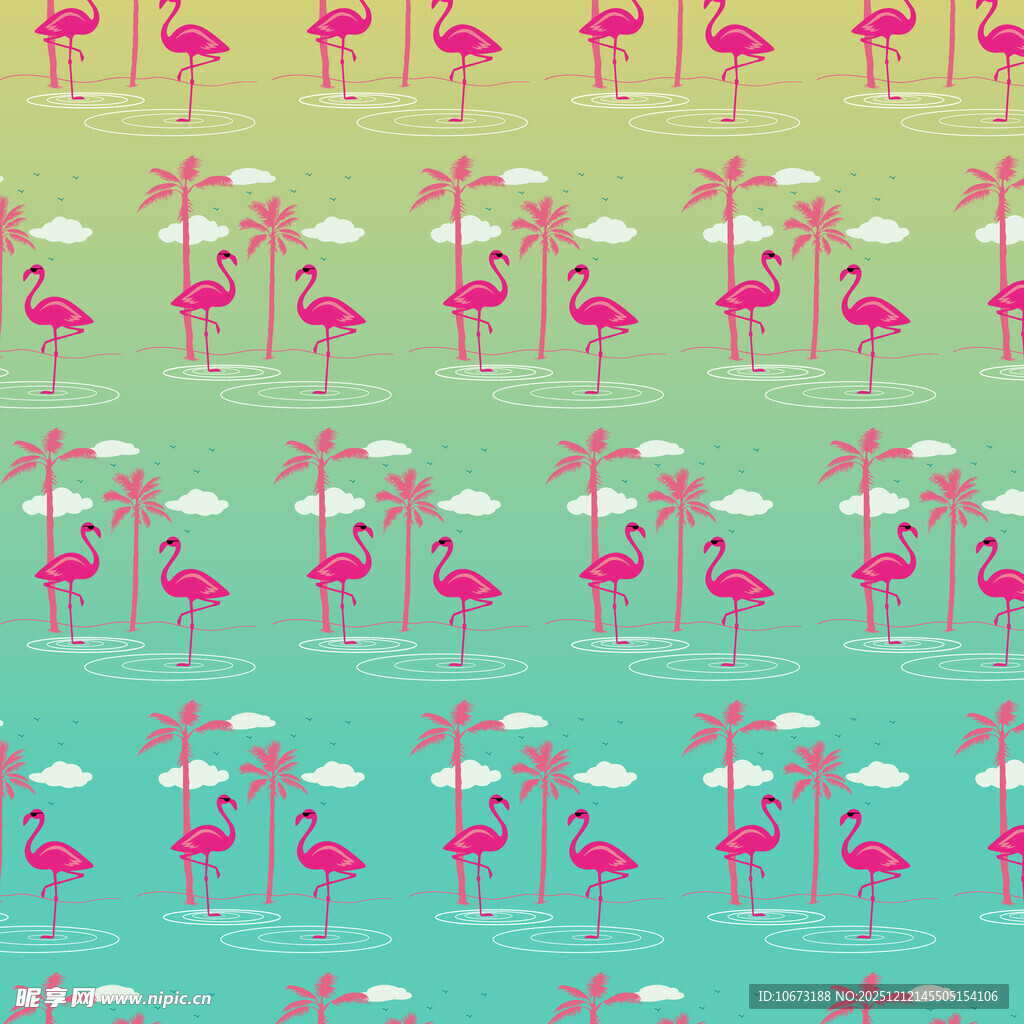粉色火烈鸟图案背景设计