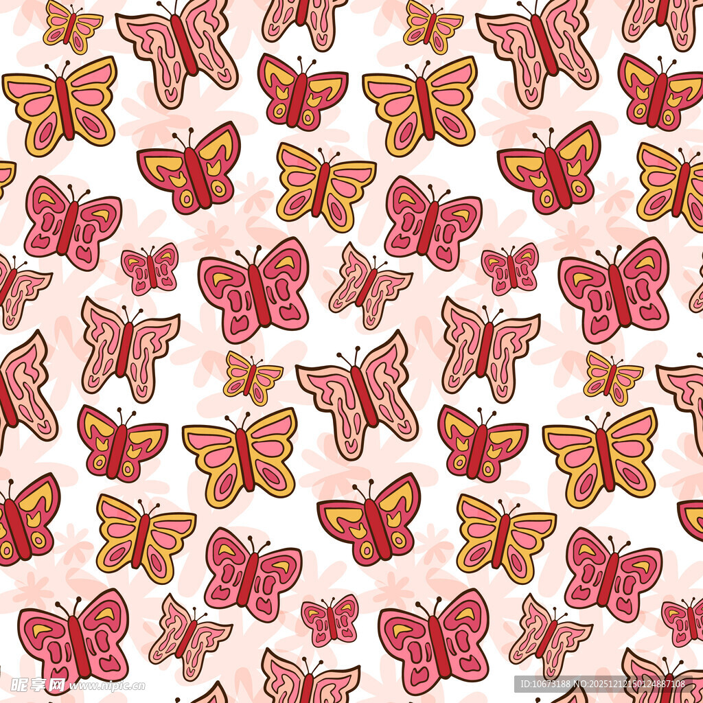 粉色背景蝴蝶图案设计