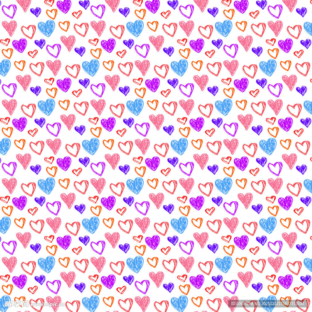 多彩爱心图案背景