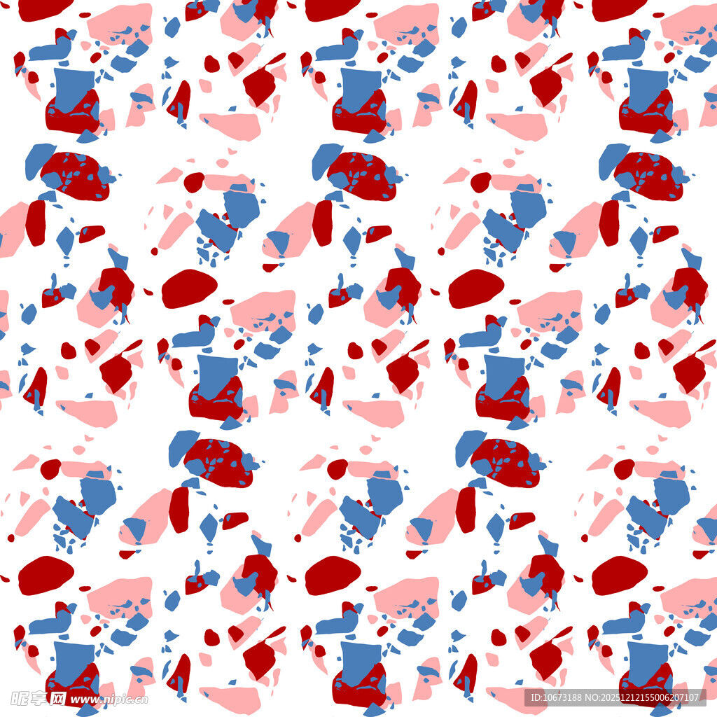 红蓝爱心波点图案背景