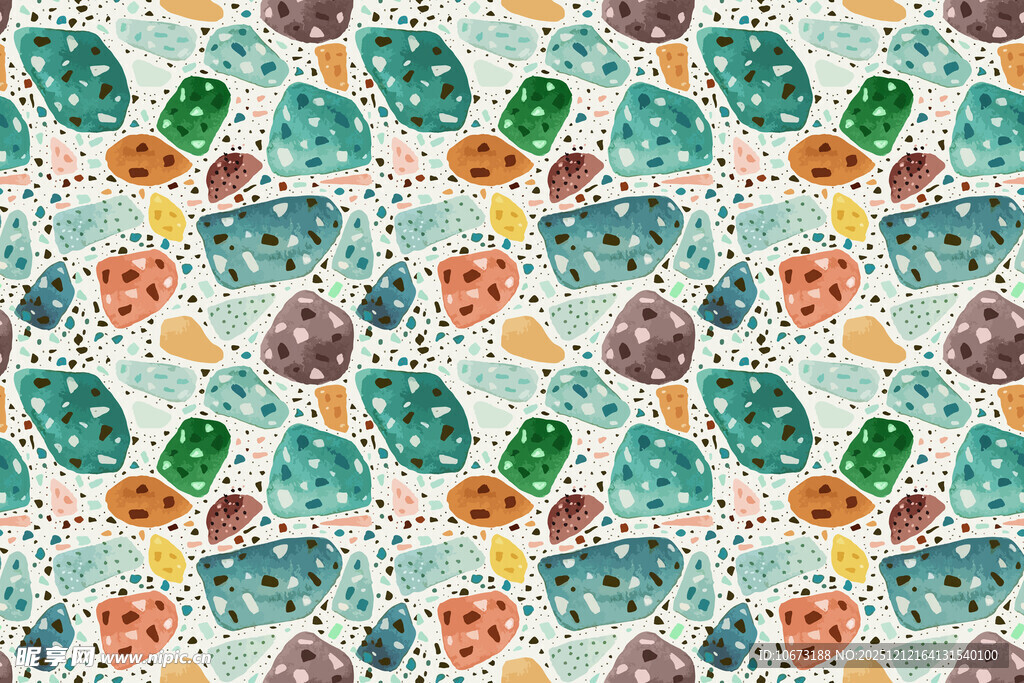 多彩树叶花卉图案背景