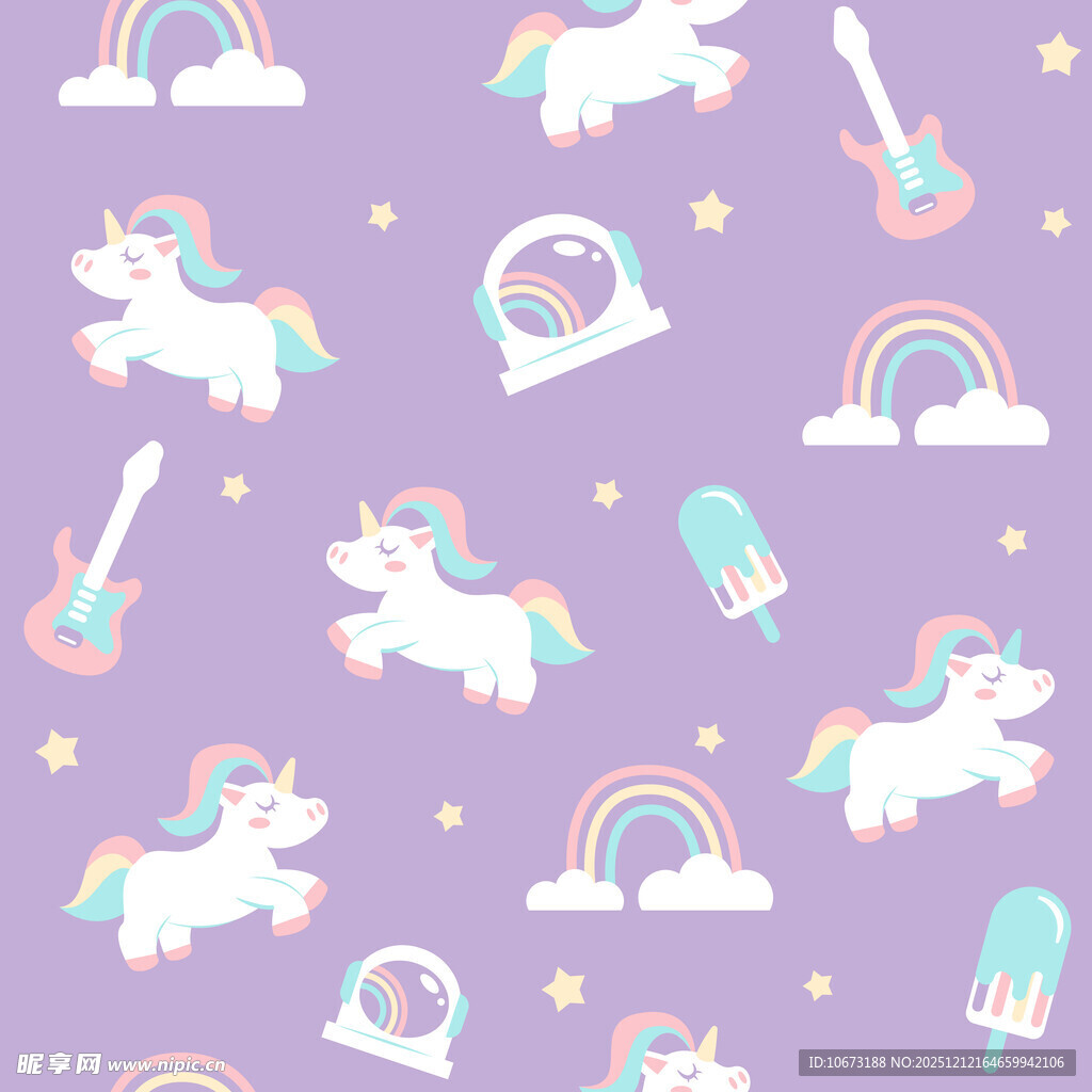 梦幻独角兽图案背景