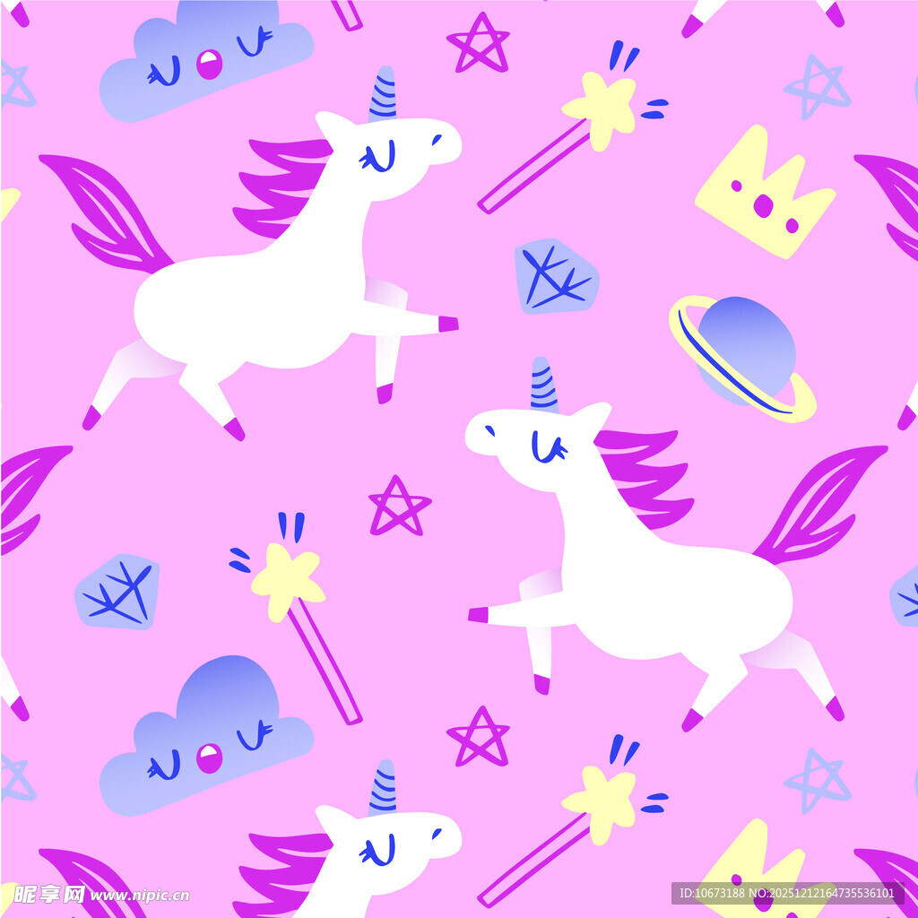 梦幻独角兽图案背景