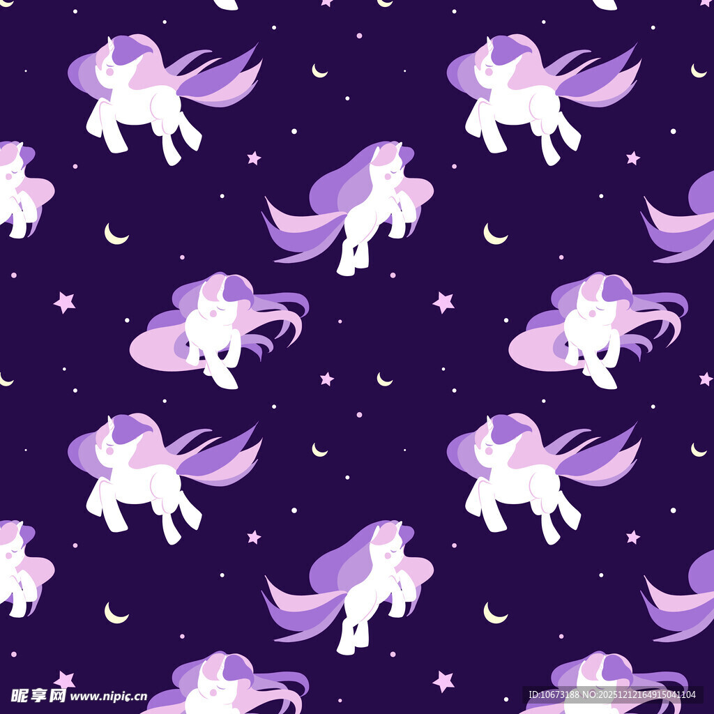 梦幻独角兽星空图案背景