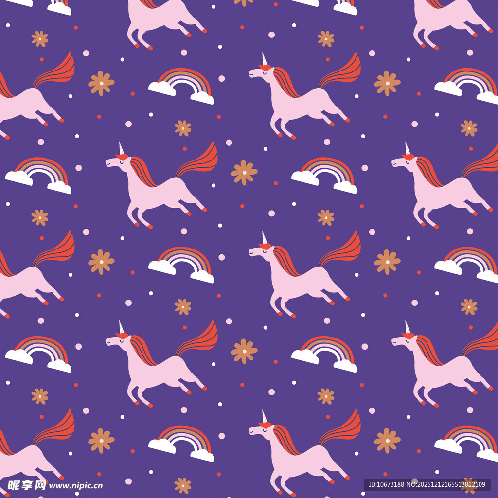 梦幻独角兽星空图案背景