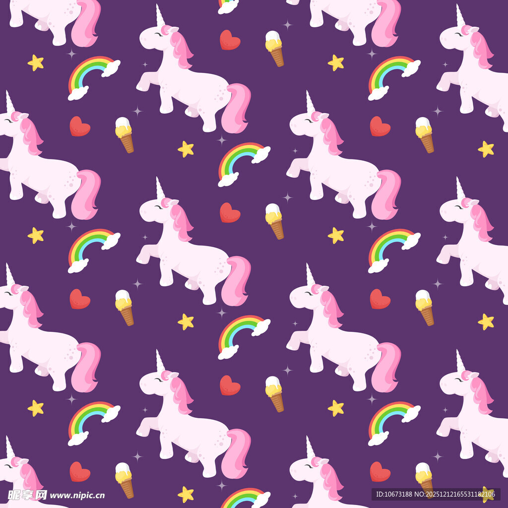 梦幻独角兽图案背景